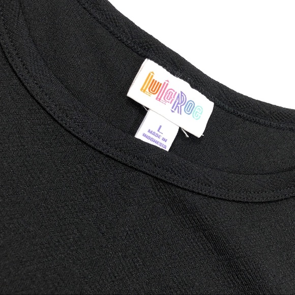 RARE LuLaRoe Solid Black Textured Carly Dress - Picture 4 of 6